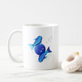 Caneca De Café Peixes Starry Neptune Zodiac