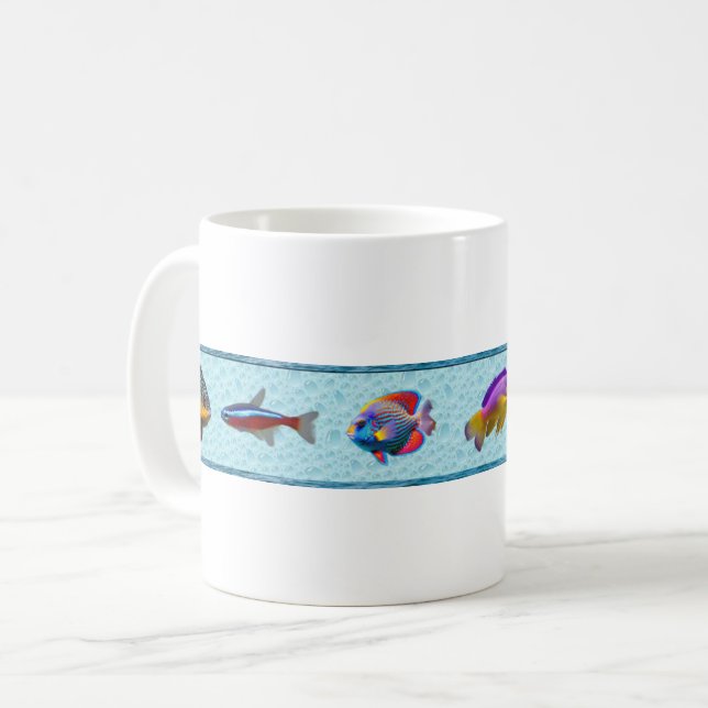 Caneca De Café Peixes Tropicais (Coleção de Bridget) (Frente Esquerda)