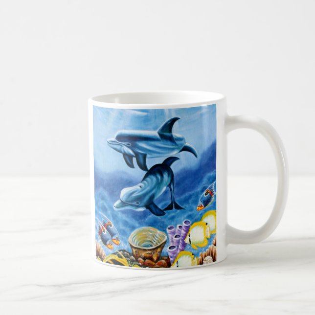 Caneca De Café Peixes tropicais dos golfinhos (Direita)