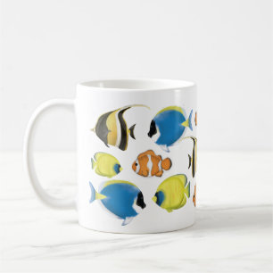 Caneca De Café Peixes Tropicais Oceanos Marinhos Águas Legal