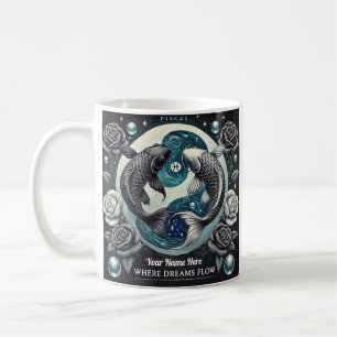 Caneca De Café Peixes "Where Dreams Flow" Zodiac Mug