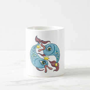 Caneca De Café Peixes Zodíaco Peixe Celestial Astrologia