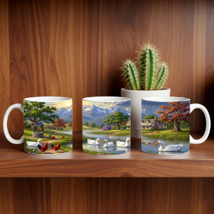 Caneca De Café Pekin Ducks Digital Painting Mug Design