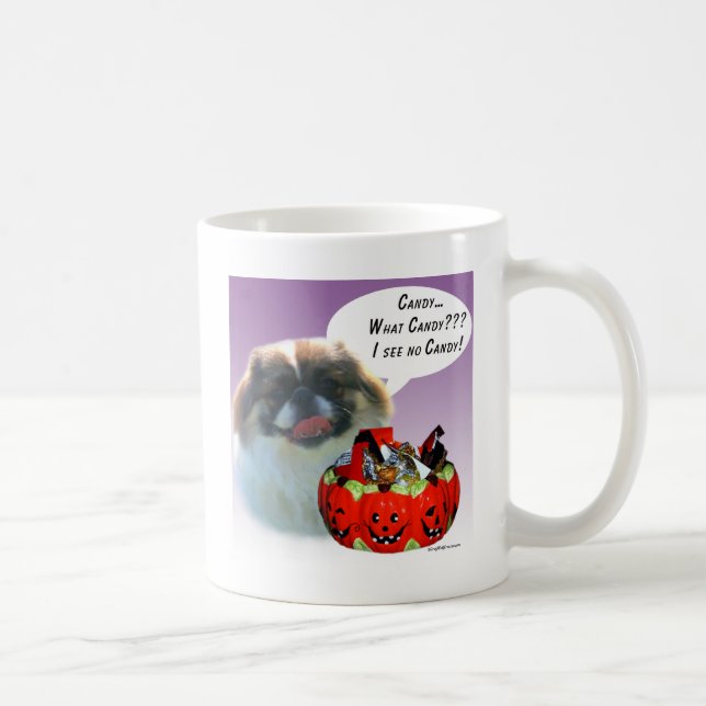 Caneca De Café Pekingese Halloween Candy (Direita)