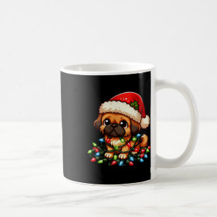 Caneca De Café Pekingles Christmas Lights Dog Engraçado Xmas