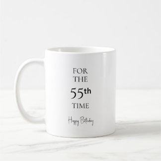 Caneca De Café Pela 55ª Vez Feliz Aniversário