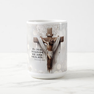 Caneca De Café Pelas Suas Feridas Nós Somos Curados Arte da Cruci
