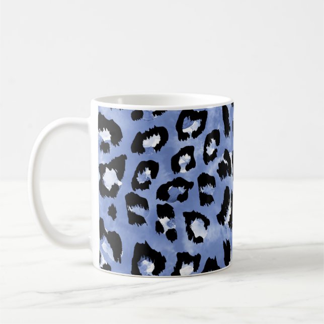 Caneca De Café Pele Animal Allure: Watercolor Leopard (Esquerda)
