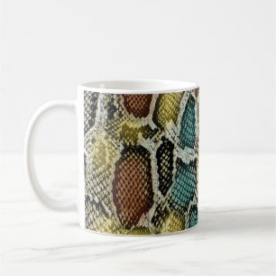 Caneca De Café Pele cobra colorida: design sem soldadura.