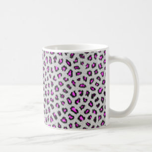 Caneca De Café Pele de leopardo branca e rosa