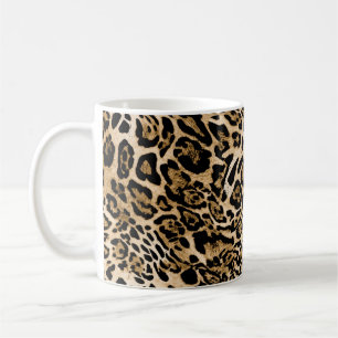 Caneca De Café Pele-leopardo africana: Textura animal sem costura