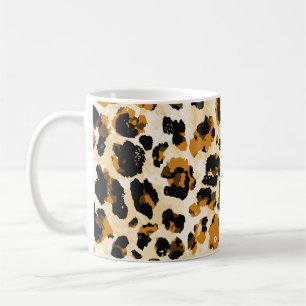Caneca De Café Pele-leopardo de aquarela, gradiente de coloração 