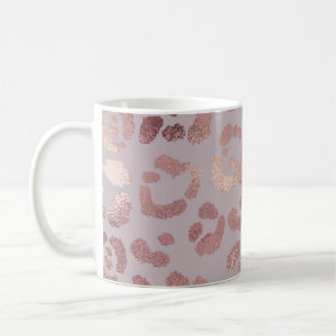 Caneca De Café Pele-leopardo: elegância rosa de ouro.