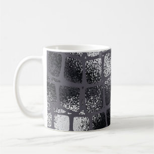 Caneca De Café Pele Preta Metálica de Cobra: Textura Elegante