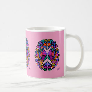 Caneca De Café Pele rosa desenhada pelo cérebro