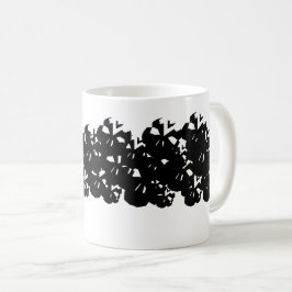 Caneca De Café Peles de Halloween - padrão preto branco