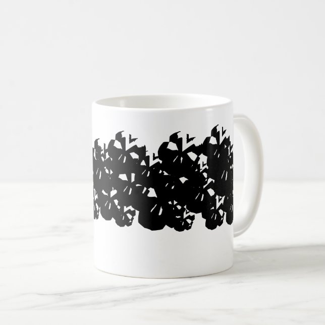 Caneca De Café Peles de Halloween - padrão preto branco (Frente Esquerda)