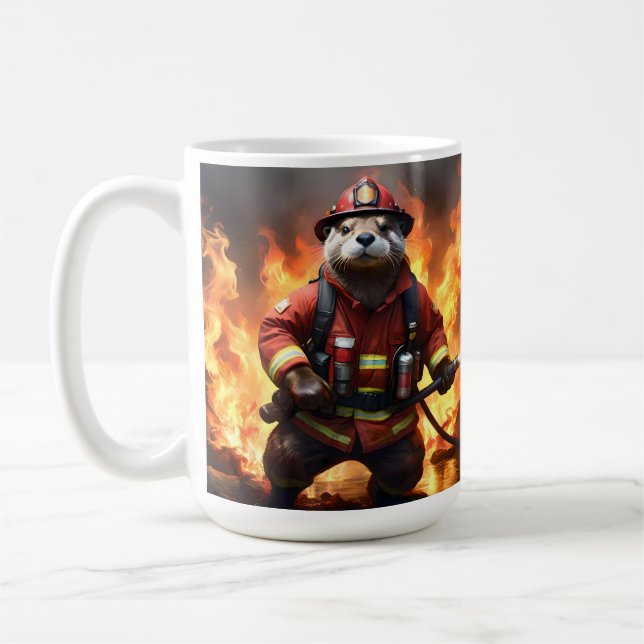 Caneca De Café **"Peles e chamas: O fogo-frio do bombeiro (Esquerda)