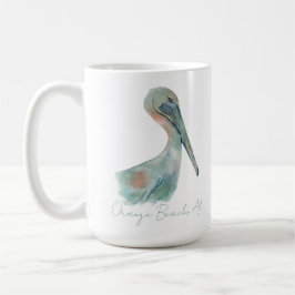 Caneca De Café Pelicano em Aquarela