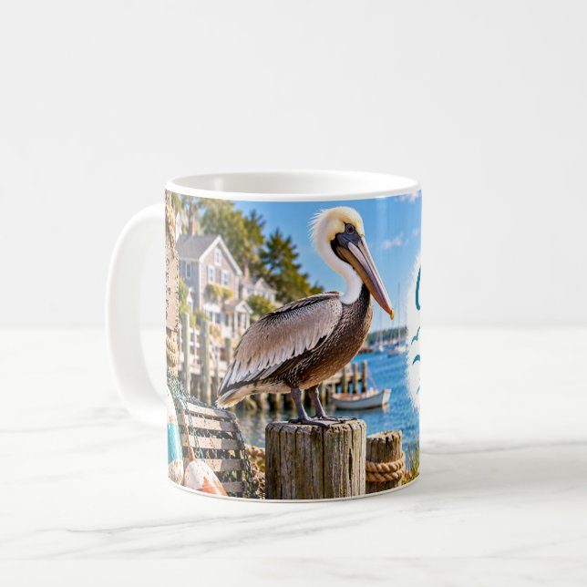 Caneca De Café Pelicano Go With the Flow (Frente Esquerda)