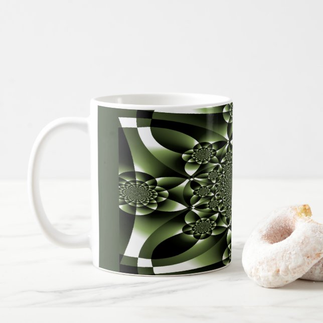 Caneca De Café Películas de Folha Verde Branco (Com Donut)