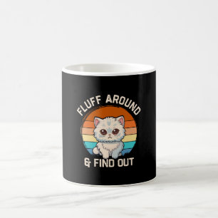 Caneca De Café Pelo ao Redor e Descubra um Gato Retrô Divertido