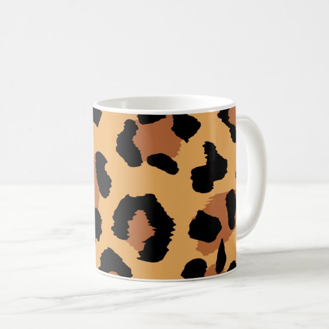 Caneca De Café Pelo de leopardo abstrato (Frente Esquerda)