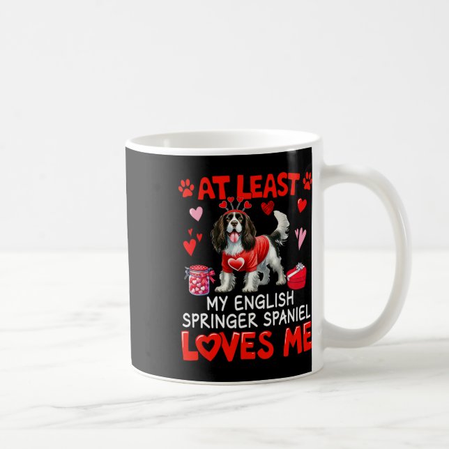 Caneca De Café Pelo Menos Inglês Springer Spaniel Me Amando Valen (Direita)