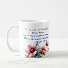 Caneca De Café Pelo que sei, Jeremiah 29:11 Flor Moderna