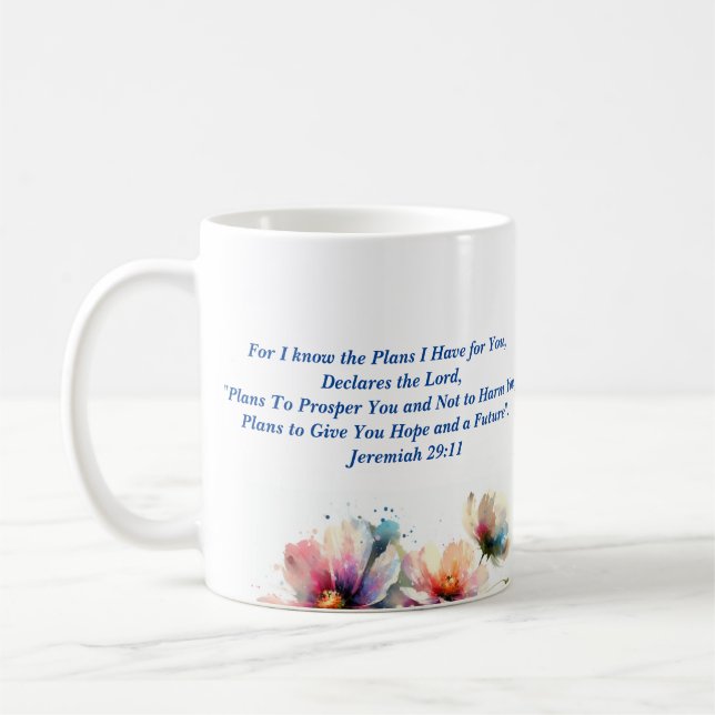 Caneca De Café Pelo que sei, Jeremiah 29:11 Mug (Esquerda)
