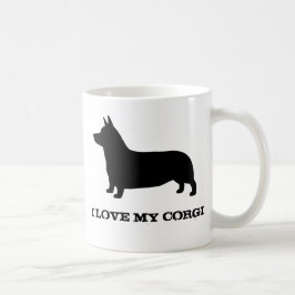 Caneca De Café Pembroke Welsh Corgi Dog Silhouette Personalizado