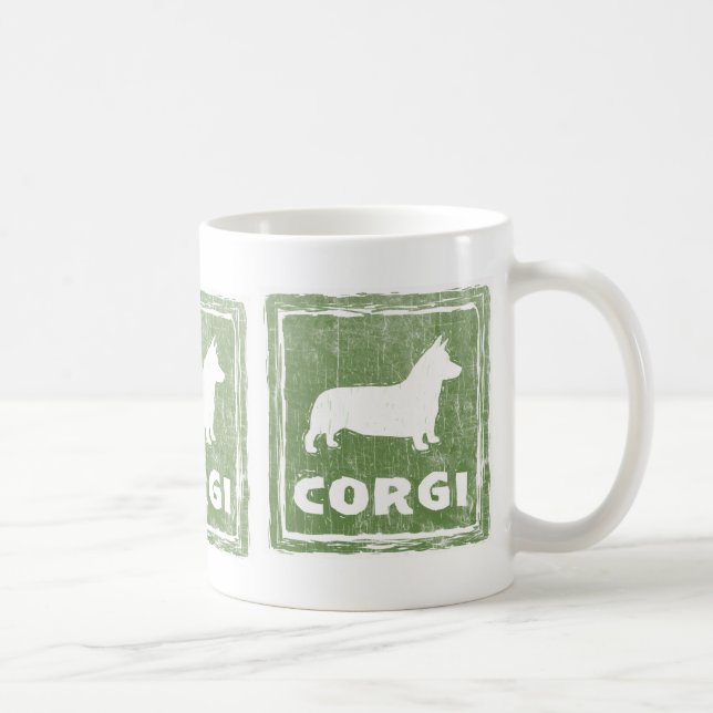 Caneca De Café Pembroke Welsh Corgi Dog Silhouettes (Direita)