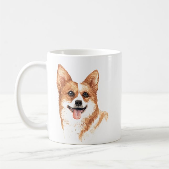 Caneca De Café Pembroke Welsh Corgi Personalizado (Esquerda)