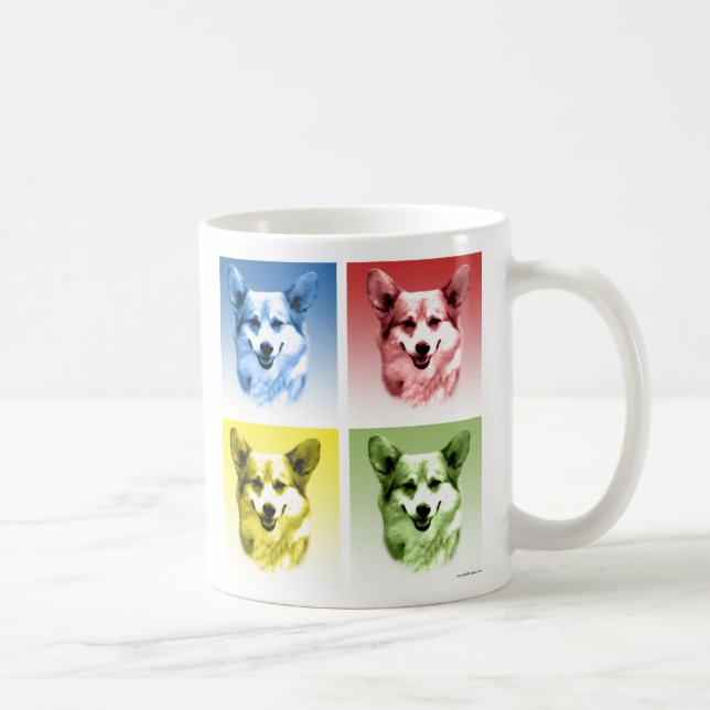 Caneca De Café Pembroke Welsh Corgi Pop Art (Direita)