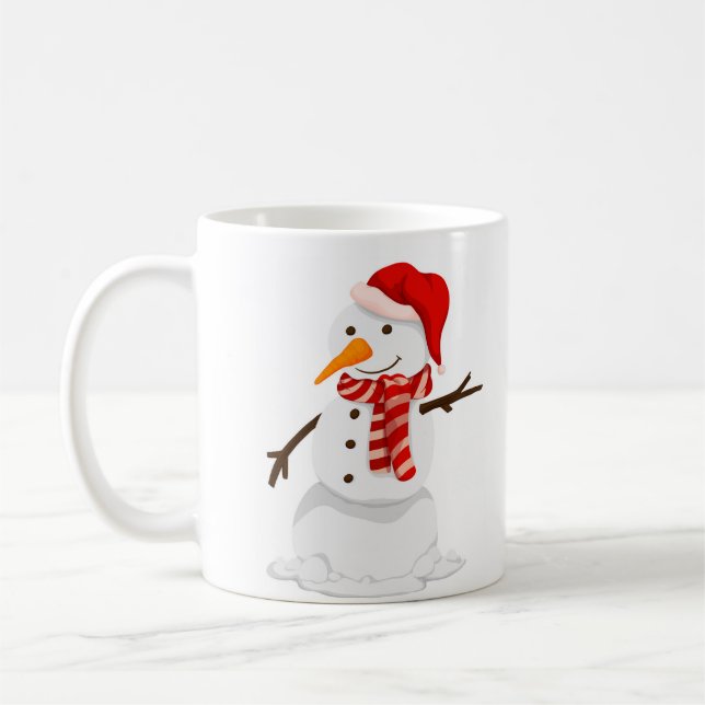 Caneca De Café Pena de Natal Personalizada do Snowman (Esquerda)