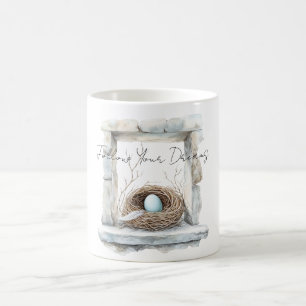 Caneca De Café Pena de Ninho de Pássaro de Ovo Azul