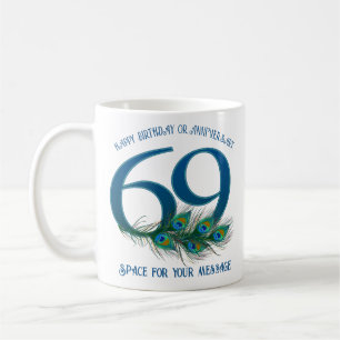Caneca De Café Pena de Pavão para Aniversário ou Aniversário de C