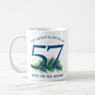 Caneca De Café Pena de Pavão para Aniversário ou Aniversário de C