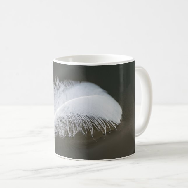 Caneca De Café Penas de Ganso Flutuantes (Frente Esquerda)