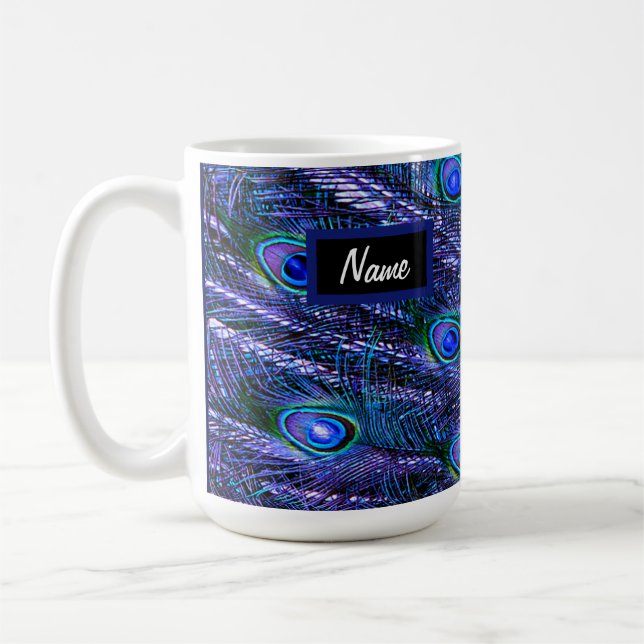 Caneca De Café Penas de Pavão-Púrpura (Esquerda)
