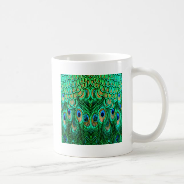 Caneca De Café Penas de Peacock Gloriosas (Direita)
