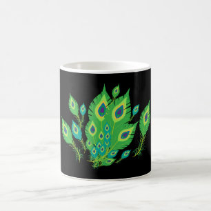 Caneca De Café Penas de Peacock Pássaros-Pássaros Natureza