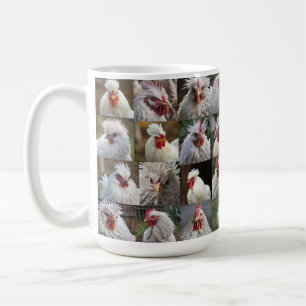Caneca De Café "Penas em foco: Retrato de frango branco"