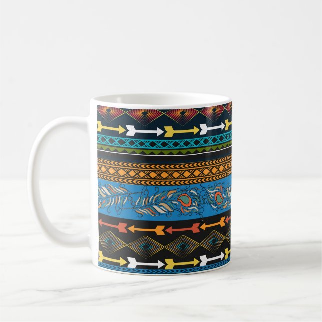 Caneca De Café Penas Étnicas: Embroiderme Boho Chic (Esquerda)