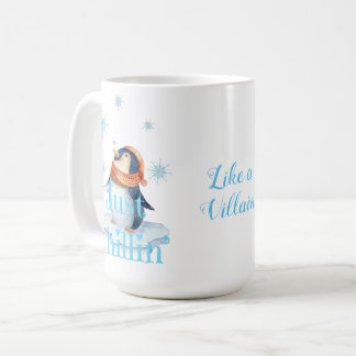 Caneca De Café Penguin Apenas Chillin como um vilão
