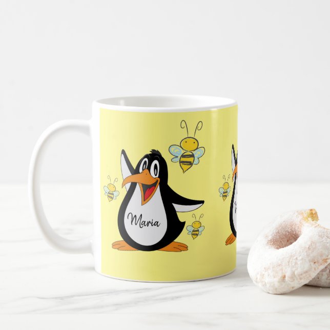 Caneca De Café Penguin Bumblebee Mug (Com Donut)