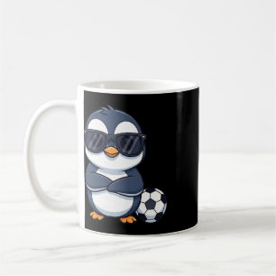 Caneca De Café Penguin de Desenho Animado Legal Jogador de Futebo