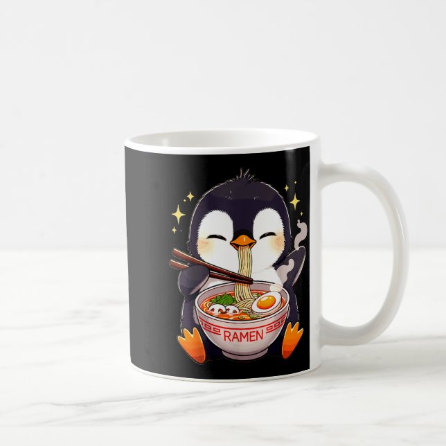 Caneca De Café Penguin Eating Ramen  (Direita)
