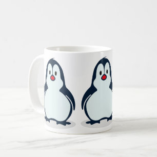 Caneca de Café Penguin Inverno Aconchegante Aquare