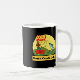 Caneca De Café Pennsylvania Marsh Creek Lake - EUA Pesca Retro